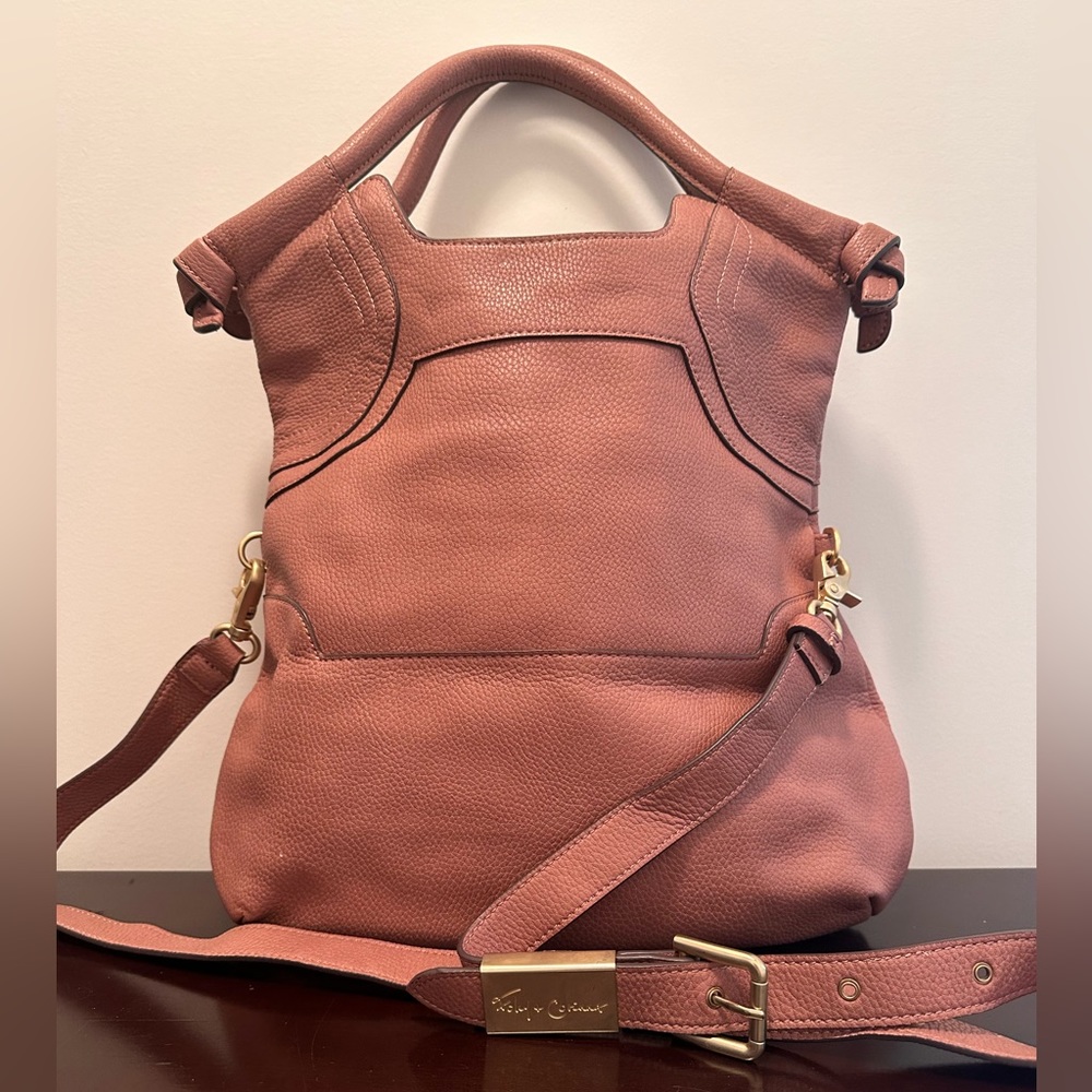 Foley + Corinna medium handle bag in dusty pink leather